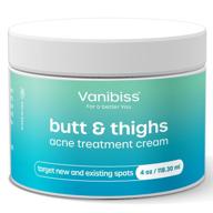 🍑 vanibiss butt & thighs acne treatment cream - clearing pimples, razor bumps & dark spots - buttocks & body acne clearing lotion - inner thigh blackhead remover (4oz) logo