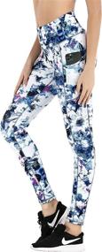 img 3 attached to Stay Stylish and Organized: IUGA High Waisted Printed Yoga Pants with Side Pockets for Women