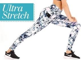 img 2 attached to Stay Stylish and Organized: IUGA High Waisted Printed Yoga Pants with Side Pockets for Women