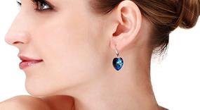 img 1 attached to 💎 Stunning Blue Crystal Dangle Earrings, Lightweight Hearts for Women & Girls: Hypoallergenic Jewelry