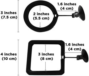 img 1 attached to 🐟 Optimized SunGrow Feeding Ring Set for Large Betta Fish Tanks - 1 Square and 1 Round Floating Plate, Includes 2 Suction Cups - Pack of 2