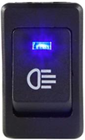 img 4 attached to ESUPPORT Car Blue LED Fog Light Toggle Rocker Switch - 4Pin 12V 35A ON OFF - Enhanced Brightness - Rear Front