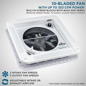img 3 attached to 🏕️ Hike Crew 11” RV Roof Vent Fan: Powerful 12V Motorhome Fan with 3 Speed Intake & Exhaust, Manual Crank Lift, Smoke Lid, and Installation Kit
