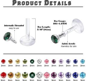 img 3 attached to 💎 Stunning Jstyle Cartilage Internal Threaded Piercing: Exquisite Women's Jewelry for a Statement Look