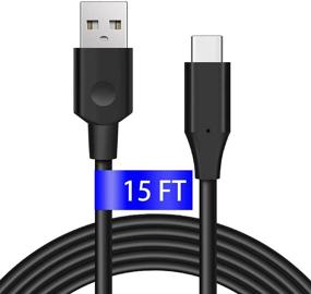 img 4 attached to 📱 DEEGO 15Ft USB C кабель - дополнительно длинный кабель быстрой зарядки для контроллера PS5, Samsung Galaxy S10/S9, LG V30/V20, Moto G7/G6 - USB кабель типа C