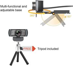 img 1 attached to 🎥 Angetube 1080p 60fps Webcam with Microphone and Tripod for Online Video Calling, Teaching, Recording, and Conferencing