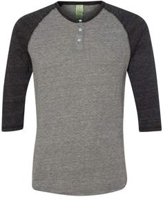 img 2 attached to Modern Men's Henley Shirts: Alternative Raglan Three Quarter Sleeve Attire