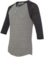 modern men's henley shirts: alternative raglan three quarter sleeve attire logo