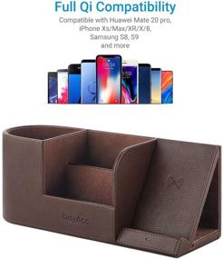 img 2 attached to EasyAcc Wireless Charger Desk Stand Organizer with Wireless Charging Station for 🔌 iPhone 13/13 Pro Max/13 Pro/12 Series/11/XS Max/XR/X/8Plus/SE 2, Desk Storage Caddy Pen Pad Holder