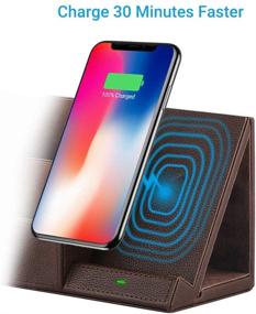 img 3 attached to EasyAcc Wireless Charger Desk Stand Organizer with Wireless Charging Station for 🔌 iPhone 13/13 Pro Max/13 Pro/12 Series/11/XS Max/XR/X/8Plus/SE 2, Desk Storage Caddy Pen Pad Holder