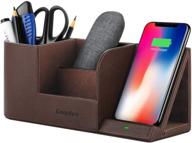 easyacc wireless charger desk stand organizer with wireless charging station for 🔌 iphone 13/13 pro max/13 pro/12 series/11/xs max/xr/x/8plus/se 2, desk storage caddy pen pad holder logo