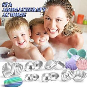 img 1 attached to 🛁 Premium Aslanka 12-Piece DIY Metal Bath Bomb Mold Kit for Handmade Soaps & Bath Bombs