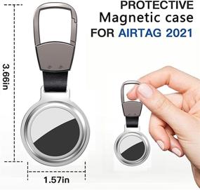 img 2 attached to 🔑 KAHITE Case: Premium Apple Airtag Holder with Keychain - Silver, Metal Case, Adhesive Silicone, Front/Back Protective Film, Accessories Included