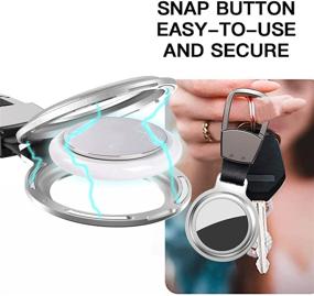 img 1 attached to 🔑 KAHITE Case: Premium Apple Airtag Holder with Keychain - Silver, Metal Case, Adhesive Silicone, Front/Back Protective Film, Accessories Included