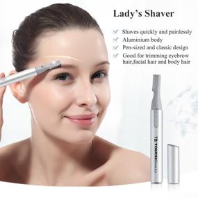 img 3 attached to TOUCHBeauty Portable Electric Eyebrow Trimmer for Women - Metal Cover Hair Remover, Battery Powered Ladies Hair Shaver (Silver)