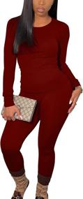 img 4 attached to 👩 Women's 2-Piece Track Suit Outfits: Workout Long Sleeve Top and Jogger Legging Pants Sets by BORIFLORS