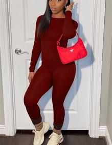 img 2 attached to 👩 Women's 2-Piece Track Suit Outfits: Workout Long Sleeve Top and Jogger Legging Pants Sets by BORIFLORS