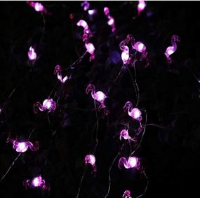 img 1 attached to 🌸 Enhance Your Outdoor Ambiance with HDNICEZM Solar Outdoor Flamingo String Lights - 15.8 FT 30 LED Solar Flamingo Fairy Lights in Cold White for Garden, Patio, Gate, Yard, Party, Wedding & More!