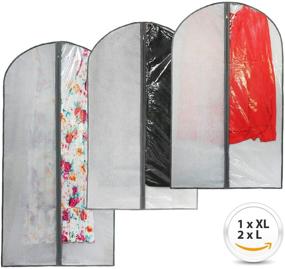 img 2 attached to Premium Clear Garment Bags - Ideal Garment Covers for Dresses & Suits, Luxury Linen-like Quality & Feel