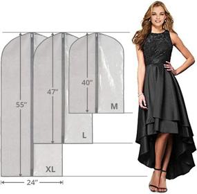 img 1 attached to Premium Clear Garment Bags - Ideal Garment Covers for Dresses & Suits, Luxury Linen-like Quality & Feel