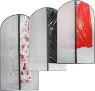 premium clear garment bags - ideal garment covers for dresses & suits, luxury linen-like quality & feel логотип