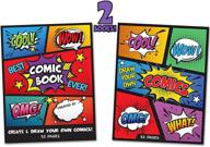 📚 blank comic book set of 2 - create your own comics and cartoons with 5 templates - blank books for kids - creative gift idea - road trip essentials logo