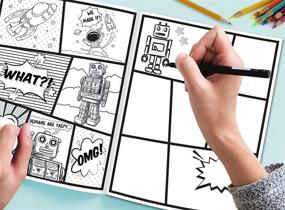 img 2 attached to 📚 Blank Comic Book Set of 2 - Create Your Own Comics and Cartoons with 5 Templates - Blank Books for Kids - Creative Gift Idea - Road Trip Essentials