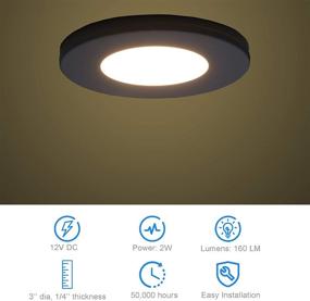 img 3 attached to 🔆 Maichis 3'' LED RV Puck Light, 6 Pack - Under Cabinet Recessed Mount or Surface Mount - 12V RV Ceiling Lights - 12 Volts LED Interior Light - 3500K Warm White for RV Motorhomes, Campers, Caravans, Trailers, Boats