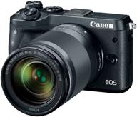📸 canon eos m6 black camera with 18-150mm f/3.5-6.3 is stm lens kit logo
