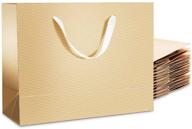 🎁 packqueen 12 large gold gift bags with handles, bulk size 13x5x10 inches, glossy finish and grain texture logo