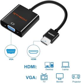 img 2 attached to GTMEDIA HDMI to VGA Adapter Converter with Audio Jack | 1920x1080P Support | Laptop Screen Projection for Computer, Desktop, PC, Monitor, Projector