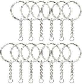 img 4 attached to 🔑 Jmkcoz Pack of 100 1"/25mm Metal Split Key Rings with Chain in Silver - Keychain Rings with Open Jump Rings and Connectors for DIY Accessories