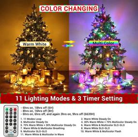 img 2 attached to 🎄 Joomer 82ft 200 LED Color Changing Christmas Lights, 11 Modes with Timer and Remote, Connectable Indoor/Outdoor Decor for Yard, Tree, Party - Warm White to Multicolor