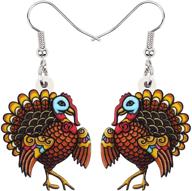 🦃 newei acrylic thanksgiving turkey chicken earrings: festive anime animal drop dangle jewelry for women, girls, teens & kids – perfect festival gifts logo