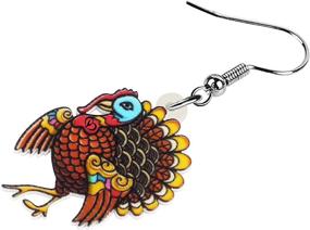 img 1 attached to 🦃 NEWEI Acrylic Thanksgiving Turkey Chicken Earrings: Festive Anime Animal Drop Dangle Jewelry for Women, Girls, Teens & Kids – Perfect Festival Gifts