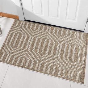img 4 attached to 🚪 20"x31.5" Non-Slip Indoor Front Back Door Mat | Rubber Backing, Absorbent, Low-Profile Brown Doormat | Machine Washable, Resists Dirt | Entrance Mat, Interior Floor Rug for Entryway | Area Mat