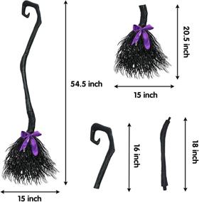 img 1 attached to 🧹 JOYIN 54.5'' Witch Broom: Fun Halloween Ribbons for Kids and Adults, Ideal for Wicked Witches Costume Parties, Photo Booths, and Spooky Decorations