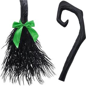 img 2 attached to 🧹 JOYIN 54.5'' Witch Broom: Fun Halloween Ribbons for Kids and Adults, Ideal for Wicked Witches Costume Parties, Photo Booths, and Spooky Decorations