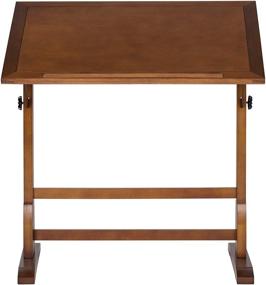 img 1 attached to 🎨 Rustic Oak Adjustable Drafting Table - Vintage Craft Desk for Drawing, Hobby, Writing, Studio - 36''W x 24''D