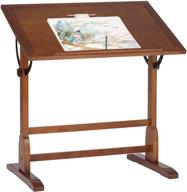 🎨 rustic oak adjustable drafting table - vintage craft desk for drawing, hobby, writing, studio - 36''w x 24''d logo