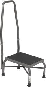 img 2 attached to 🪜 Drive Medical 13062-1SV Bariatric Step Stool: Sturdy Handrail & Stylish Silver Vein Finish