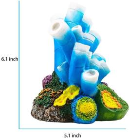 img 2 attached to 🐠 Aquarium Decor Air Bubble Stone - Blue Coral Starfish Design Oxygen Pump - Resin Craft Ornament for Fish Tank Decoration