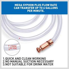 img 2 attached to 🔥 HORUSDY 10FT Gas Siphon Pump with Multi-Purpose Functionality, Super Easy Operation and Safety Features - 3/4" Valve, Virgin Grade Tubing