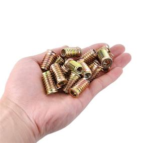 img 1 attached to PGMJ 80 Pieces M8 Wood Inserts Bolt Furniture Screw In Nut Threaded Fastener Connector Hex Socket Drive For Wood Furniture Assortment (M8X25Mm)