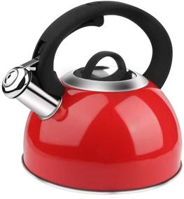img 4 attached to ☕ AIDEA 2 Quart Dark Red Stainless Steel Tea Kettle with Whistling Feature for Stovetop