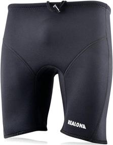 img 4 attached to 🏊 REALON Wetsuit Shorts Men Swimming Pants Jammers: 3mm Neoprene Diving Wet Suit for Optimal Buoyancy & Water Sport Performance