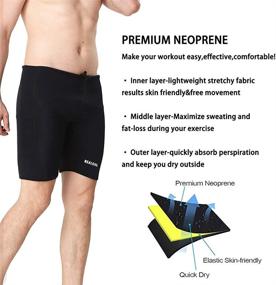 img 2 attached to 🏊 REALON Wetsuit Shorts Men Swimming Pants Jammers: 3mm Neoprene Diving Wet Suit for Optimal Buoyancy & Water Sport Performance