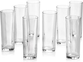 img 1 attached to Pack of 8 Highball Glasses, Tall Cocktail Glasses for Water, Juice, Cocktails, Beer and More, Stylish Barware, Italian-Inspired, 10 oz Capacity