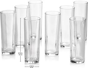 img 3 attached to Pack of 8 Highball Glasses, Tall Cocktail Glasses for Water, Juice, Cocktails, Beer and More, Stylish Barware, Italian-Inspired, 10 oz Capacity