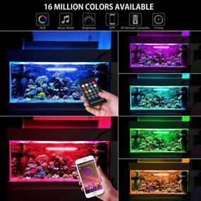 img 2 attached to 🐠 Enhance Your Aquarium with our Upgraded Version LED Aquarium Light: Underwater RGB LED Lights for Fish Tank, 16 Million Vibrant Colors, Remote Controller & APP Control Included